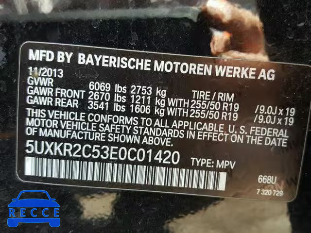 2014 BMW X5 SDRIVE3 5UXKR2C53E0C01420 image 9
