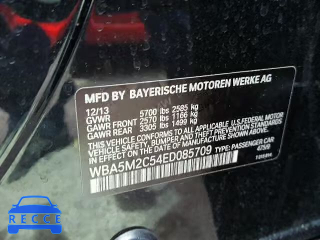 2014 BMW 535 IGT WBA5M2C54ED085709 зображення 9