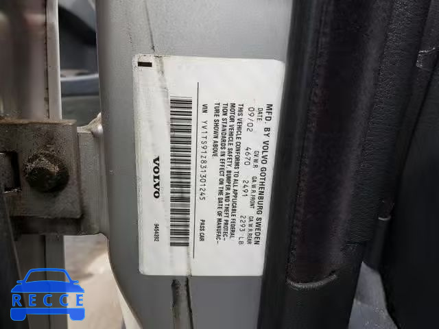 2003 VOLVO S80 T6 TUR YV1TS91Z831301245 image 9