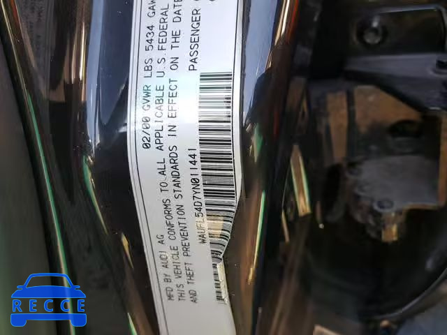 2000 AUDI A8 QUATTRO WAUFL54D7YN011441 image 9