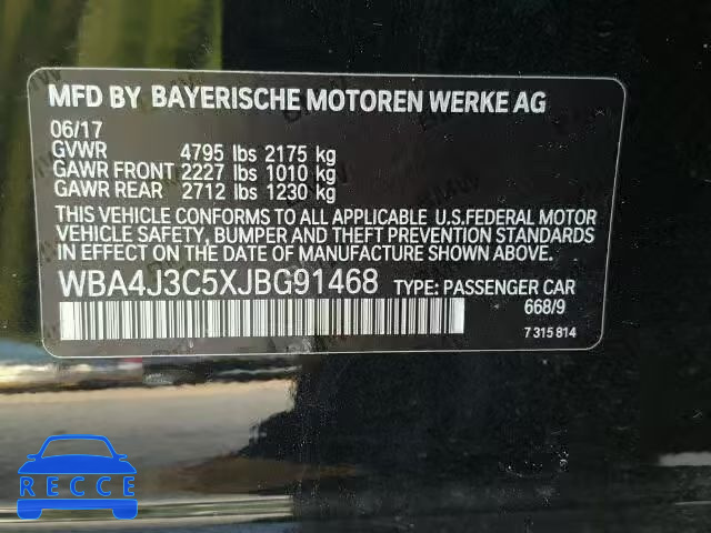 2018 BMW 430XI GRAN WBA4J3C5XJBG91468 image 9