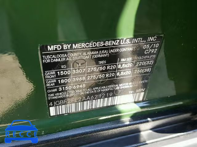 2010 MERCEDES-BENZ GL 350 BLU 4JGBF2FE2AA621219 зображення 9