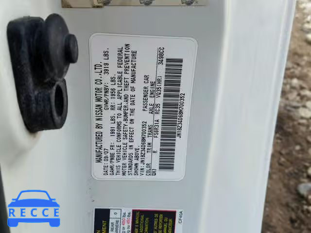 2008 NISSAN 350Z COUPE JN1BZ34D68M700352 image 9