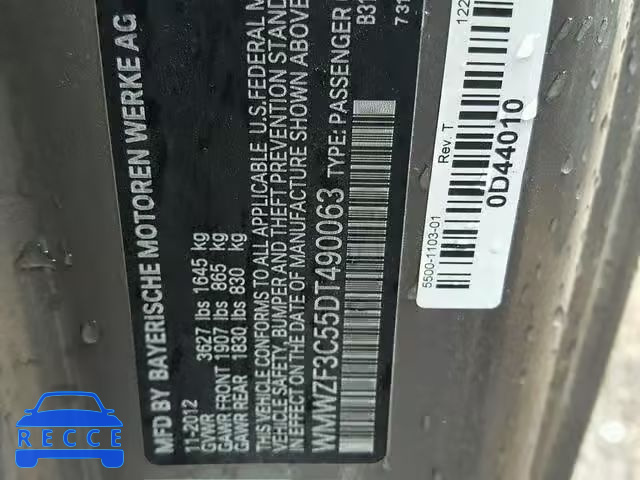 2013 MINI COOPER CLU WMWZF3C55DT490063 image 9