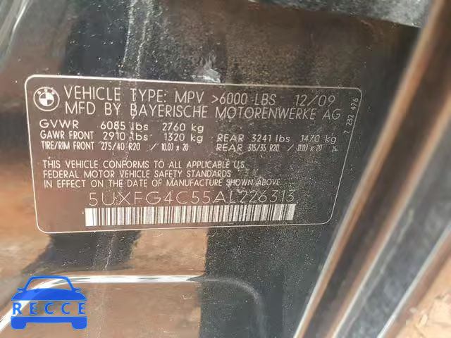 2010 BMW X6 XDRIVE3 5UXFG4C55AL226313 image 9