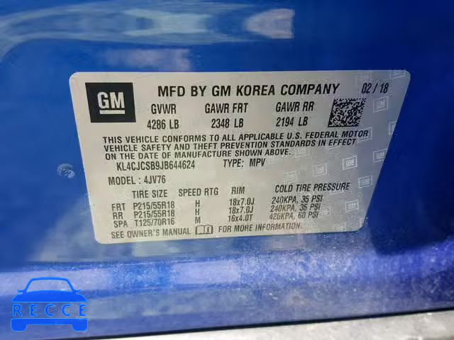 2018 BUICK ENCORE ESS KL4CJCSB9JB644624 Bild 9