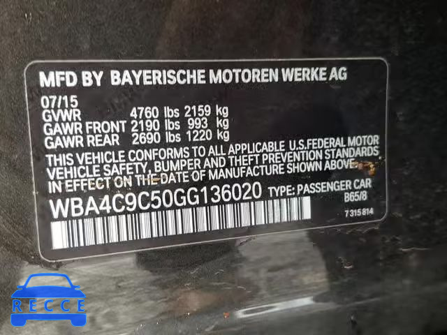 2016 BMW 428 XI WBA4C9C50GG136020 зображення 9