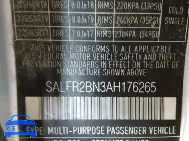 2010 LAND ROVER LR2 HSE SALFR2BN3AH176265 зображення 9