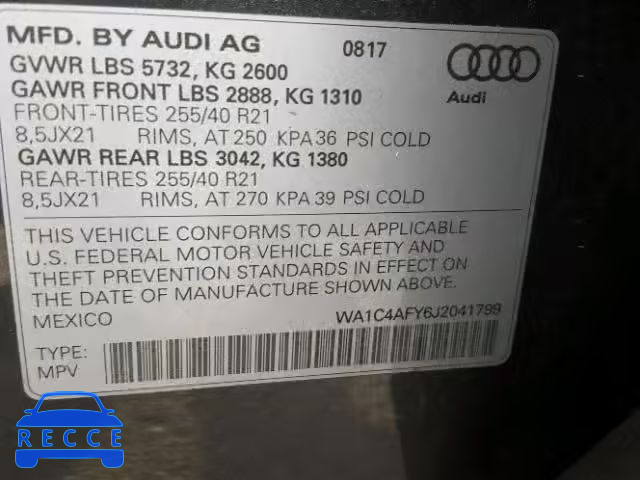 2018 AUDI SQ5 PRESTI WA1C4AFY6J2041799 зображення 9