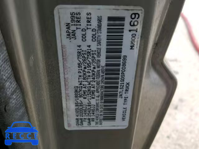 1995 MITSUBISHI MIGHTY MAX JA7LS21G0SP008699 зображення 9
