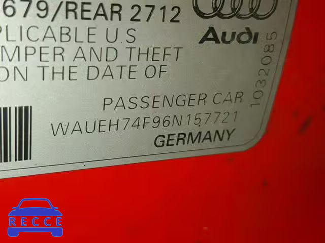 2006 AUDI A6 S-LINE WAUEH74F96N157721 Bild 9