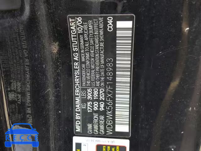 2007 MERCEDES-BENZ SLK 350 WDBWK56FX7F148983 зображення 9