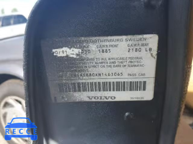 1992 VOLVO 240 BASE YV1AS880XN1463065 image 9