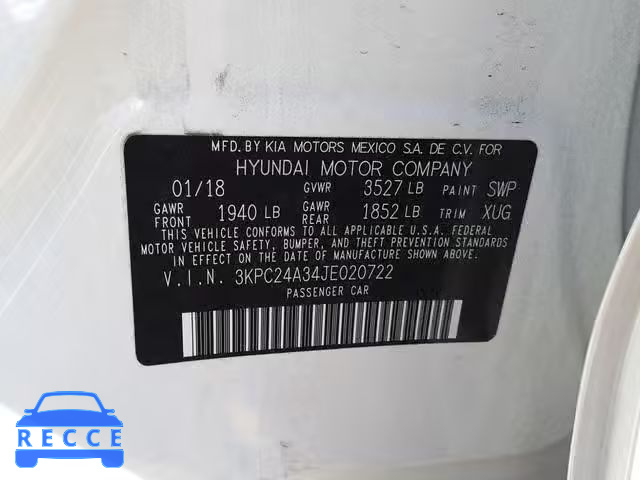 2018 HYUNDAI ACCENT SEL 3KPC24A34JE020722 image 9