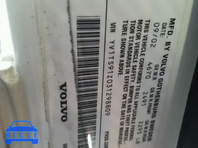 2003 VOLVO S80 T6 TUR YV1TS91Z031298809 image 9
