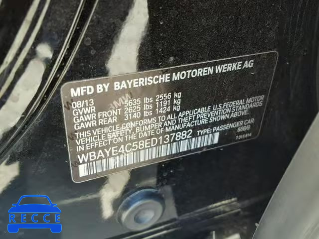 2014 BMW 740 LI WBAYE4C58ED137882 зображення 9