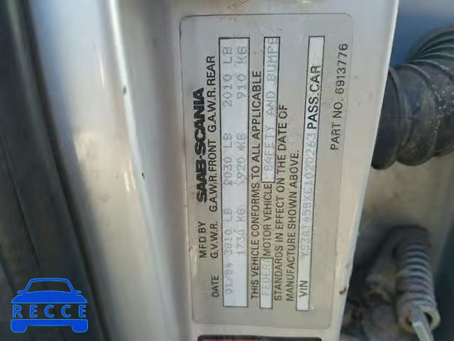 1984 SAAB 900 YS3AT45SXE1020263 image 9