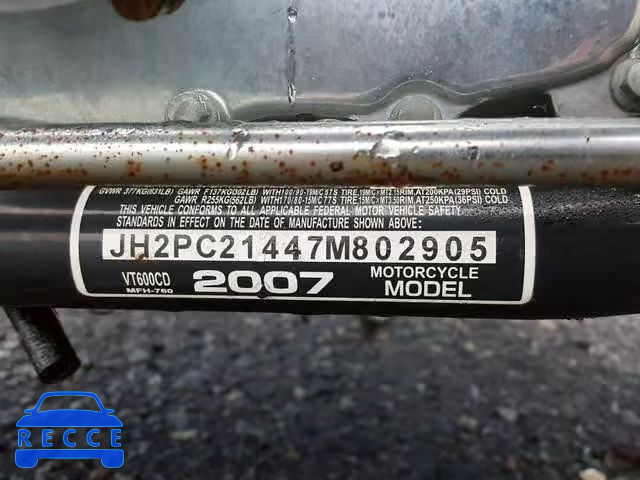 2007 HONDA VT600 CD JH2PC21447M802905 image 9