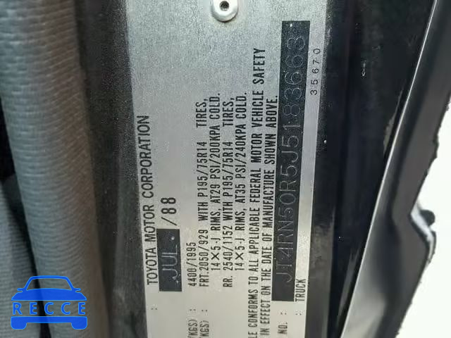1988 TOYOTA PICKUP 1/2 JT4RN50R5J5183663 image 9