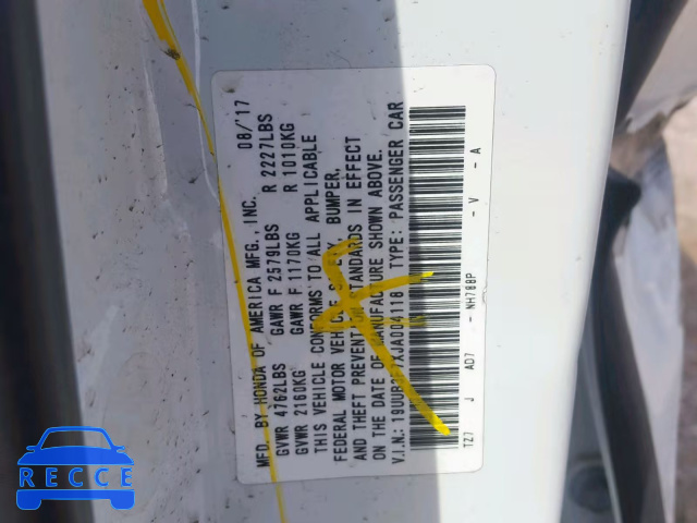 2018 ACURA TLX ADVANC 19UUB3F7XJA004118 image 9