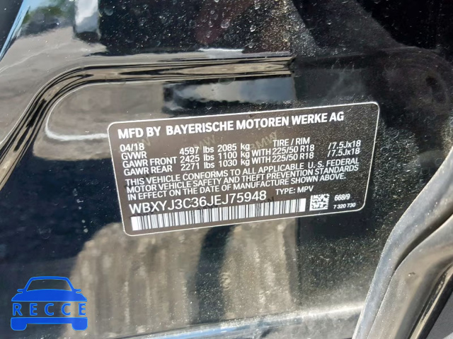 2018 BMW X2 SDRIVE2 WBXYJ3C36JEJ75948 image 9