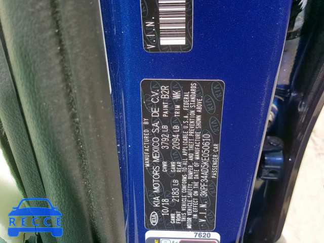 2019 KIA FORTE GT L 3KPF34AD5KE050610 image 9