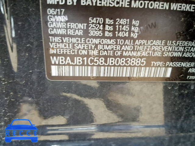 2018 BMW 530XE WBAJB1C58JB083885 зображення 9