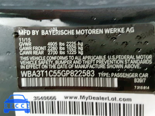 2016 BMW 428 XI SUL WBA3T1C55GP822583 image 9