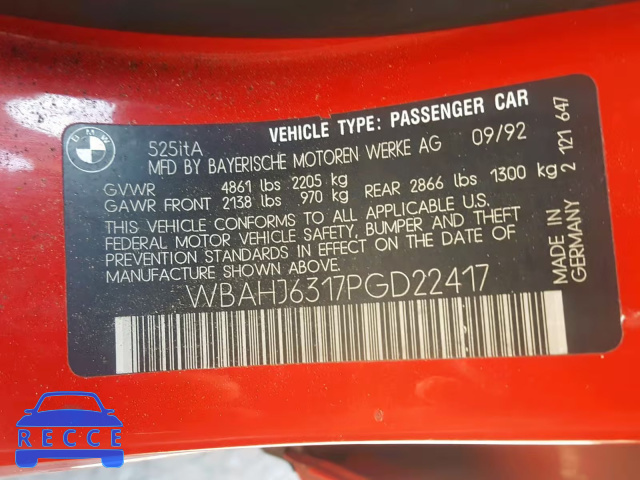 1993 BMW 525 IT AUT WBAHJ6317PGD22417 Bild 9