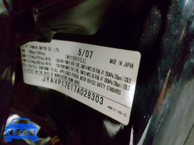 2007 YAMAHA XV1700 A JYAVP17E17A028303 Bild 9