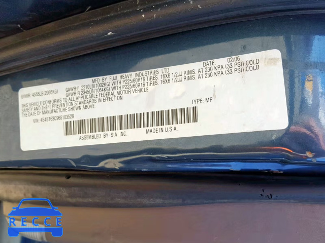 2006 SUBARU BAJA TURBO 4S4BT63C965103529 image 9
