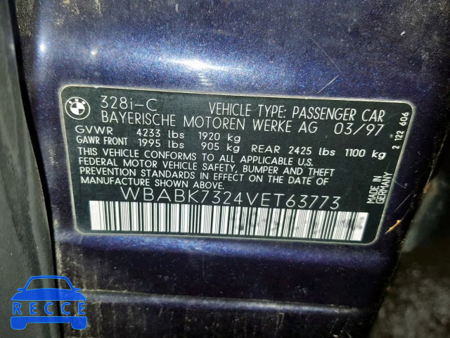 1997 BMW 328 IC WBABK7324VET63773 Bild 9