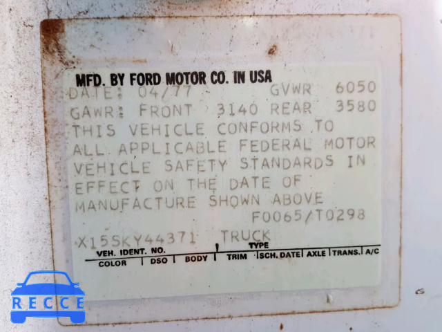 1977 FORD F-150 X15SKY44371 image 9