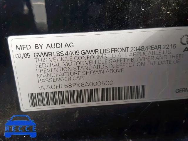 2006 AUDI A3 2 WAUHF68PX6A000500 image 9