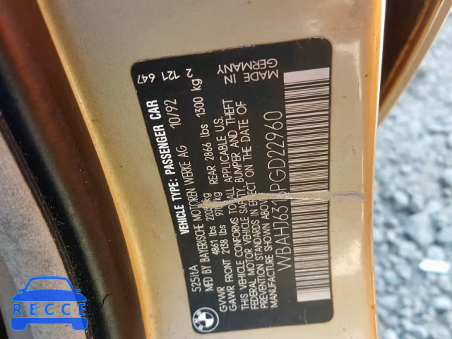 1993 BMW 525 IT AUT WBAHJ6316PGD22960 image 9