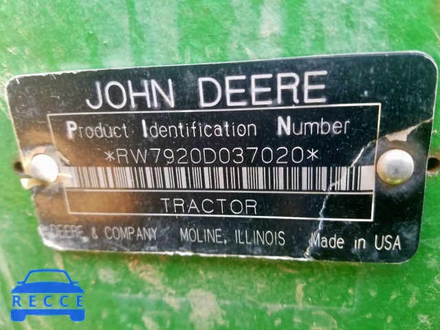 2006 JOHN DEERE TRACTOR RW7920D037020 зображення 9