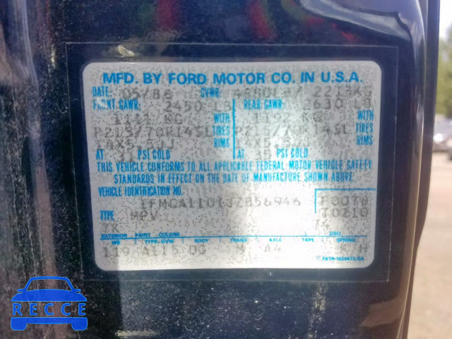 1988 FORD AEROSTAR 1FMCA11U1JZB56946 image 9