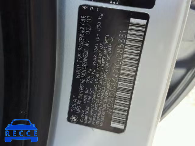 2001 BMW 525 IT AUT WBADS43421GD85331 image 9