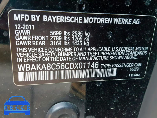 2012 BMW 750 I WBAKA8C56CDX01146 Bild 9