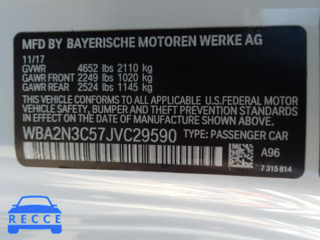 2018 BMW M240XI WBA2N3C57JVC29590 зображення 9