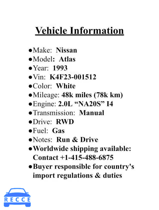 1992 NISSAN PICKUP K4F23001512 image 8