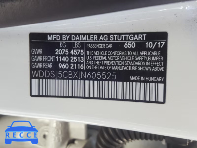 2018 MERCEDES-BENZ CLA 45 AMG WDDSJ5CBXJN605525 Bild 9