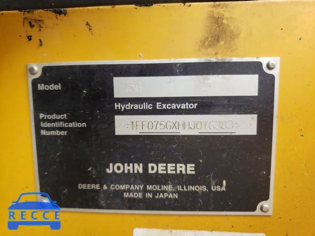 2018 JOHN DEERE 75G 1FF075GXHHJ016383 image 9