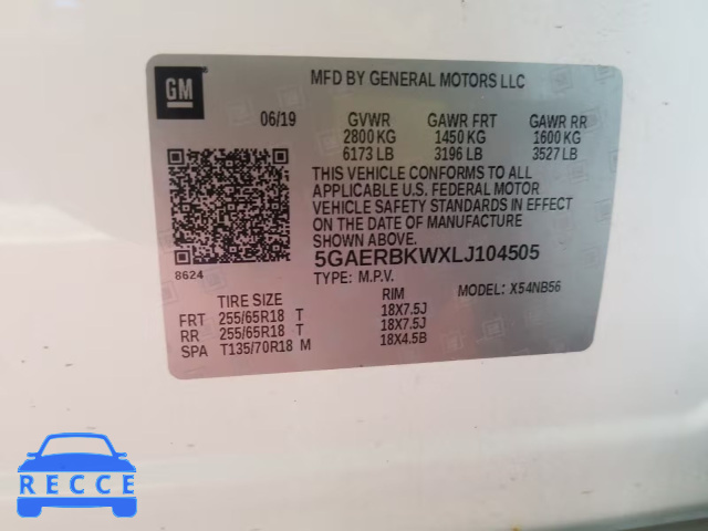 2020 BUICK ENCLAVE ES 5GAERBKWXLJ104505 image 9