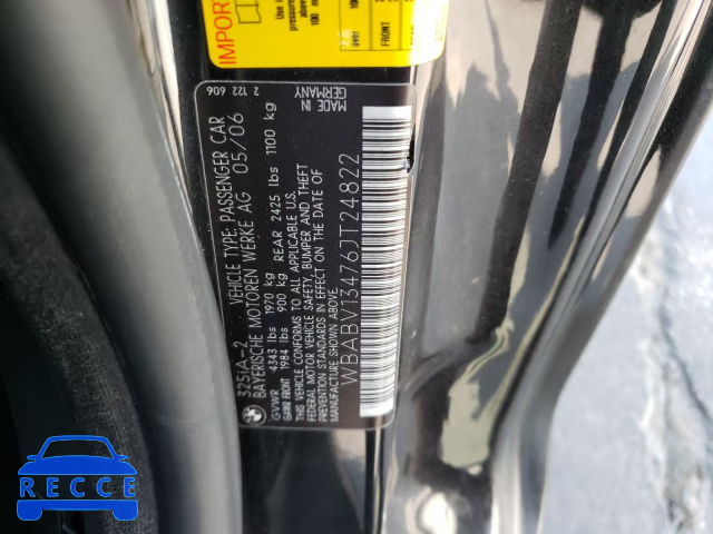 2006 BMW 325 CI SUL WBABV13476JT24822 image 9