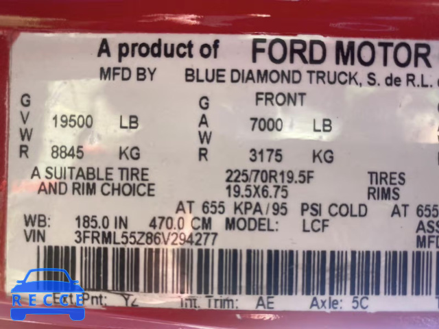 2006 FORD LOW CAB FO 3FRML55Z86V294277 image 9