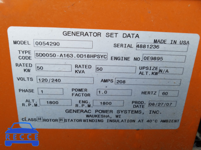 2007 MISC GENERATOR 5FTGE122881030556 зображення 9