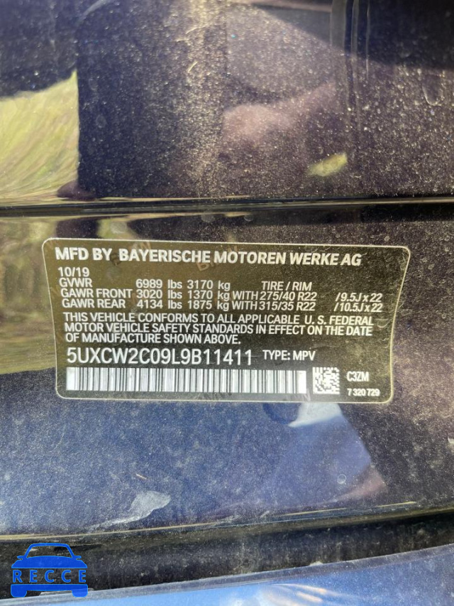 2020 BMW X7 XDRIVE4 5UXCW2C09L9B11411 image 9