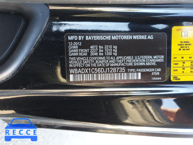 2013 BMW 335IS WBADX1C56DJ128735 зображення 9