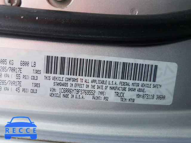 2015 RAM 1500 REBEL 1C6RR6YT9FS769552 image 9